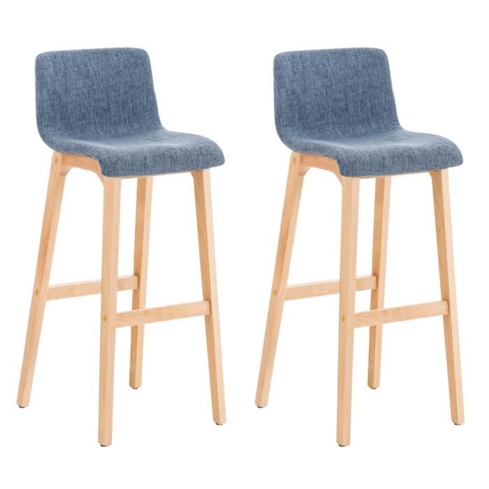 Taburetes de bar modernos - 2 uds - azul - tela