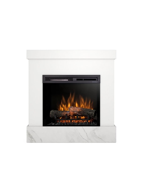 Diro - chimenea eléctrica LED independiente - mármol blanco / cristal 23'