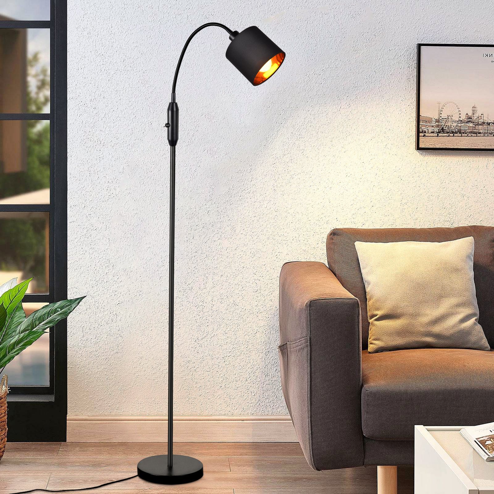 Nettlife lámpara de pie negro 163x20