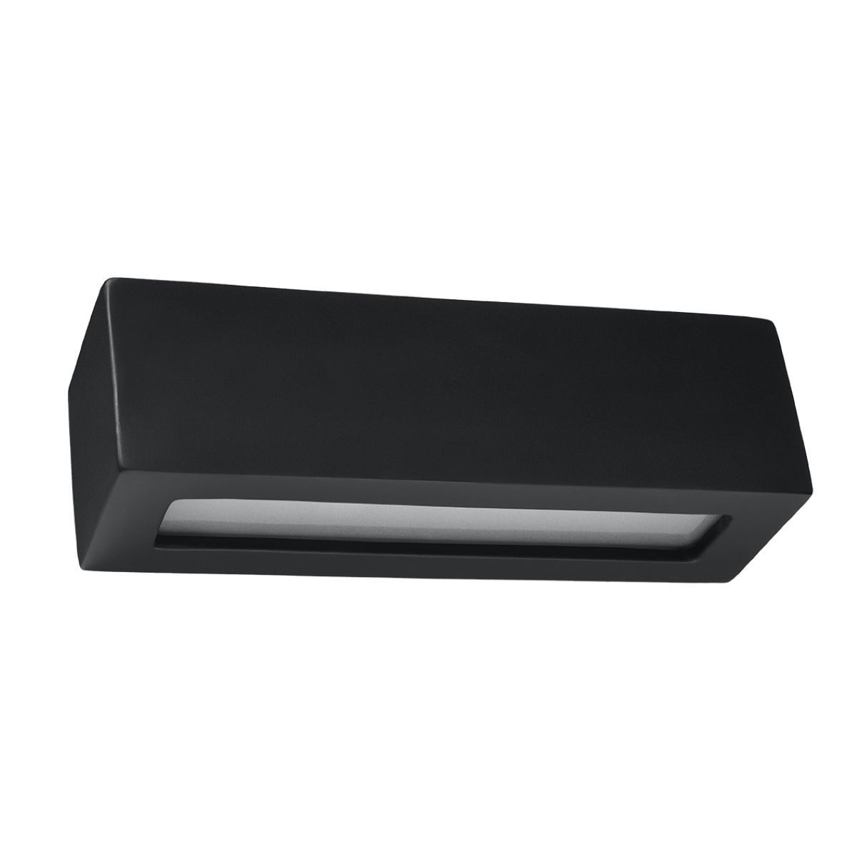 Lámpara de pared vega 1 negro cerámica/vidrio 32.5x9.5x9.5cm