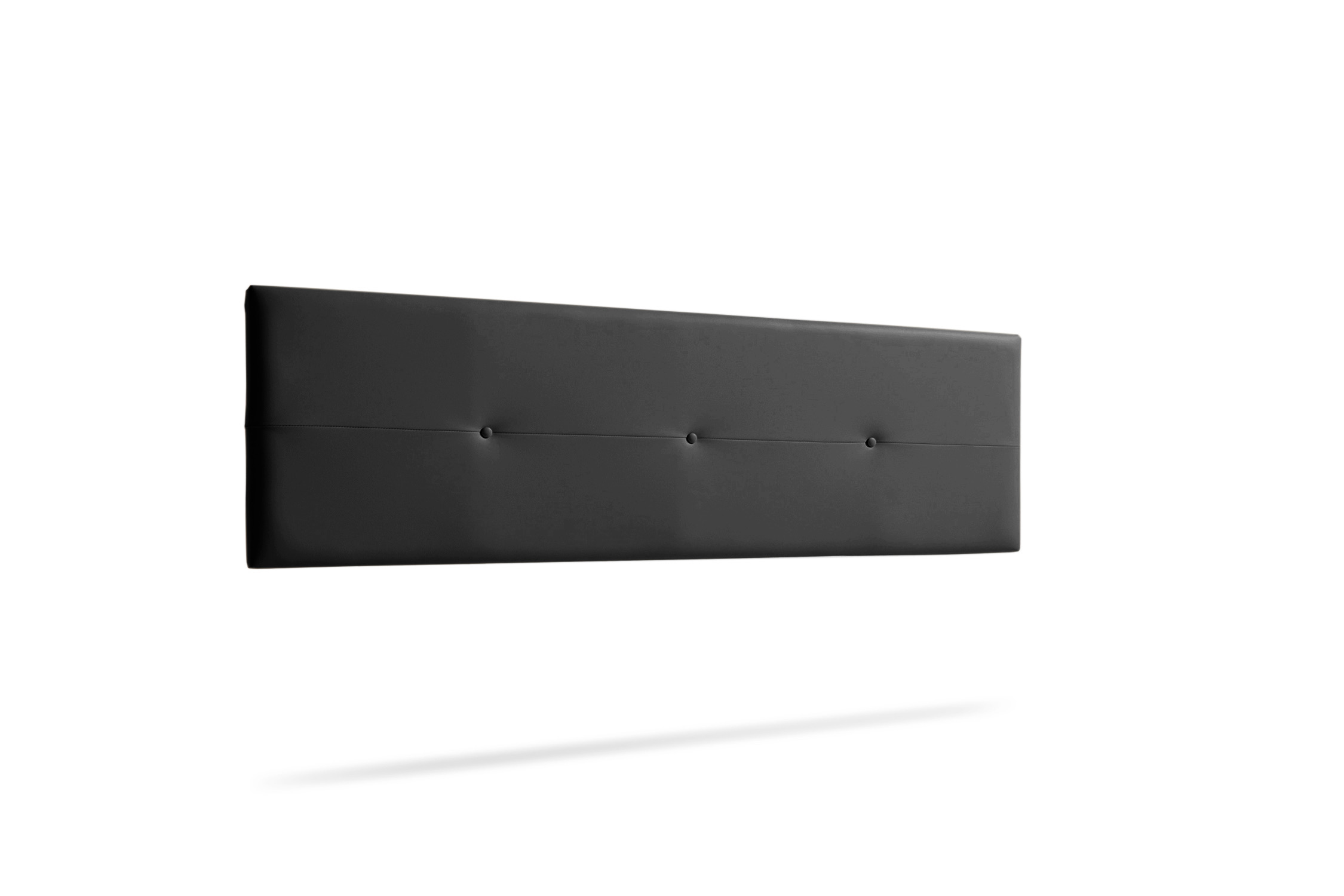 Cabecero tapizado napoli polipiel 145x50x5 cm - negro - moonia