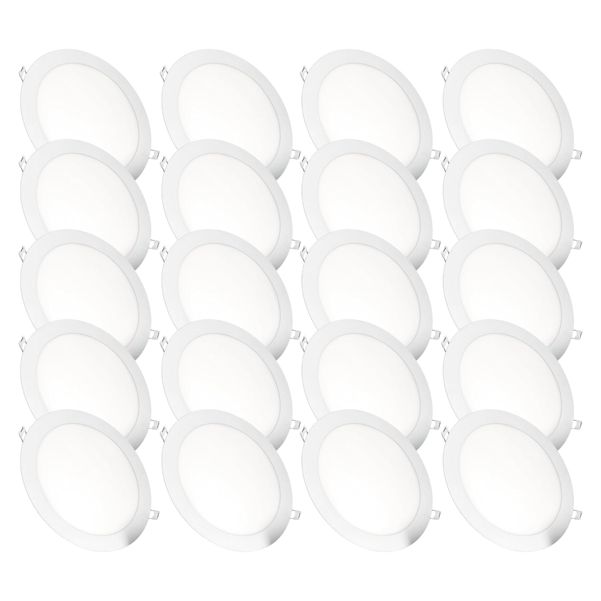 20x downlight LED 18w redondo, de empotrar blanco mate, luz fría 6000k