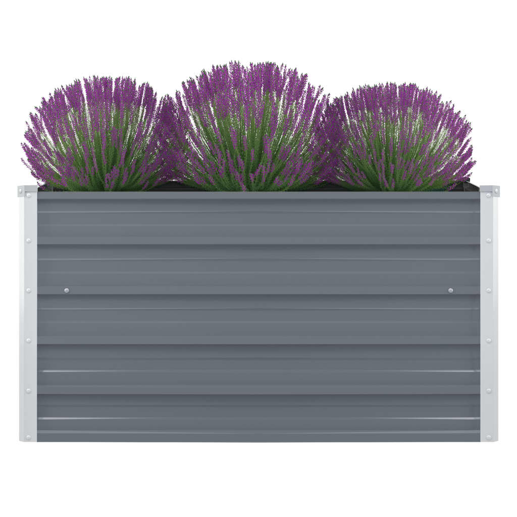 vidaXL jardinera elevada de acero galvanizado gris 100x100x45 cm