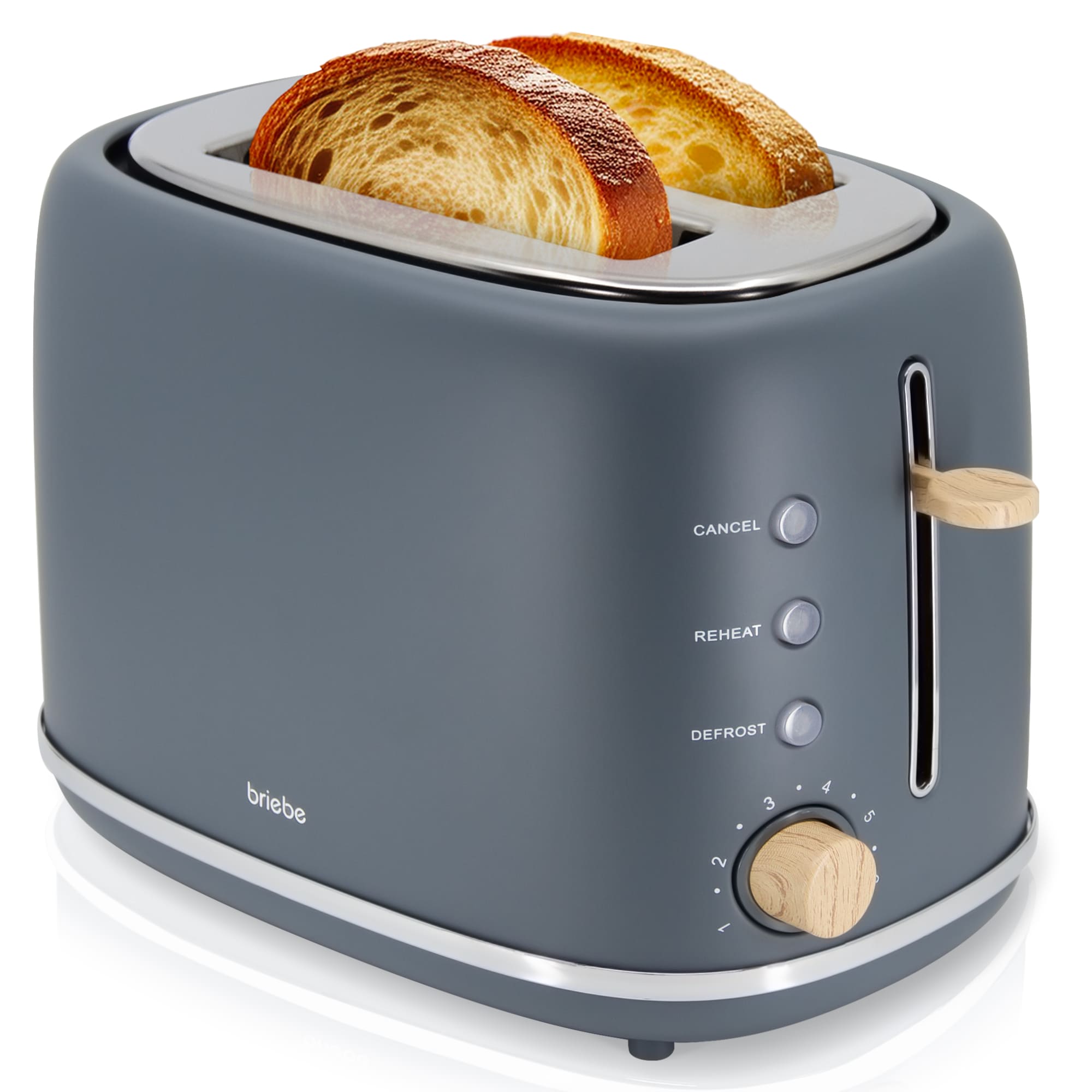 Nordic tostadora pan ranura ancha, tostador 2 briebe ta1166gry gris 870w