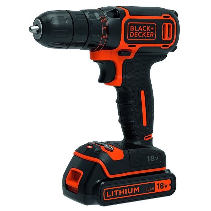 Taladro-atornillador inalámbrico 18v black+decker (entregado con 1 batería
