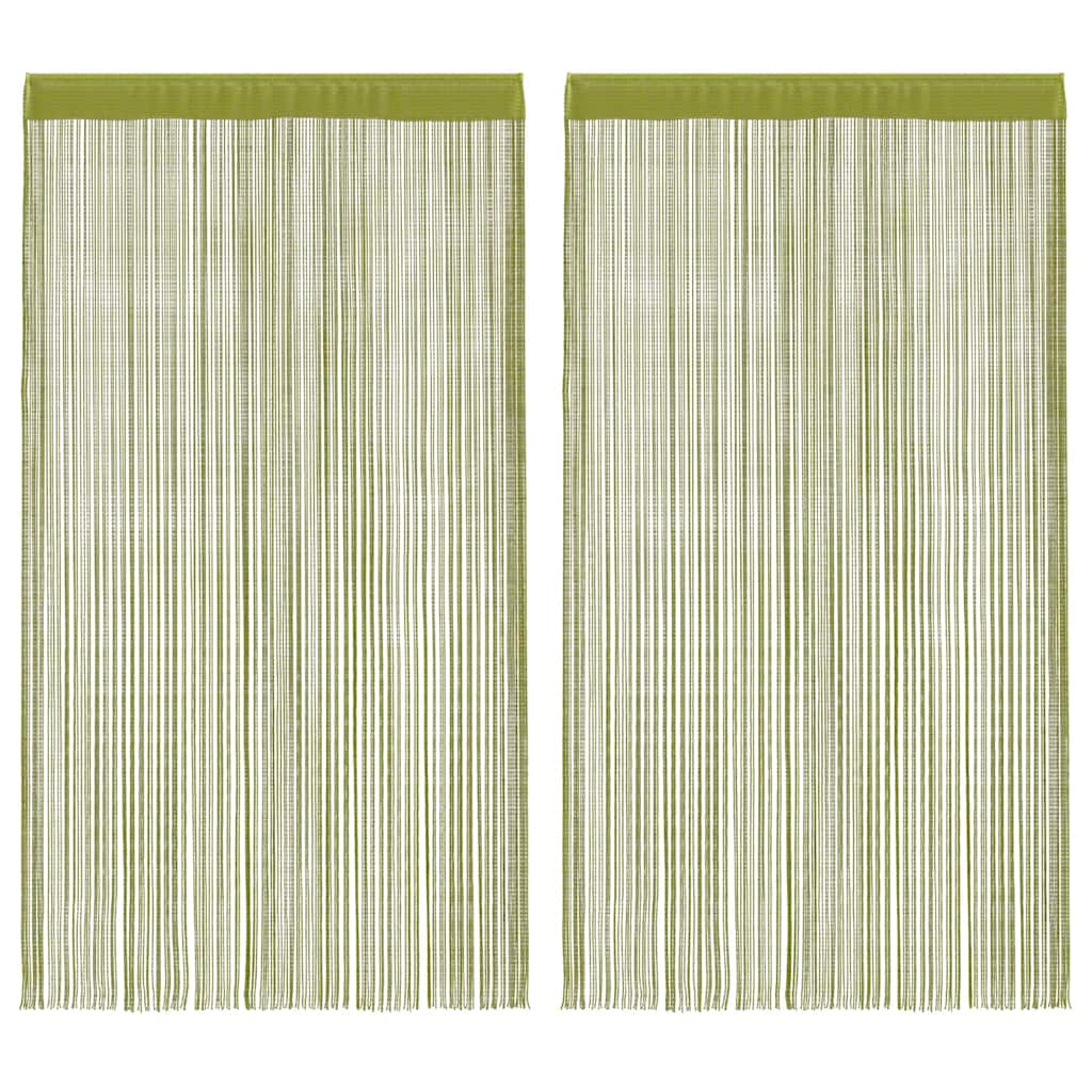 vidaXL cortinas de flecos 2 piezas 140x250 cm verde
