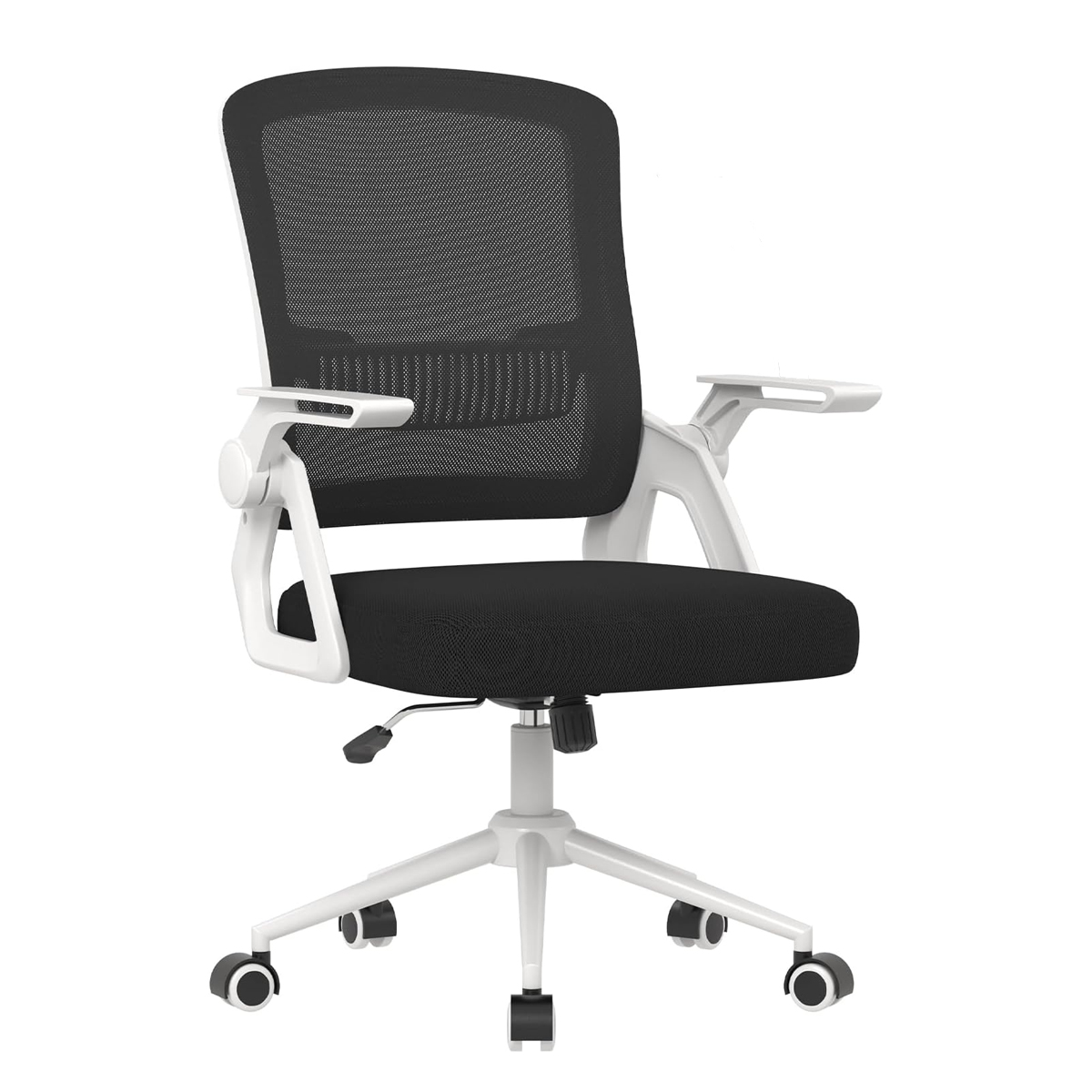 Silla de oficina con cojín de asiento acolchado, blanco