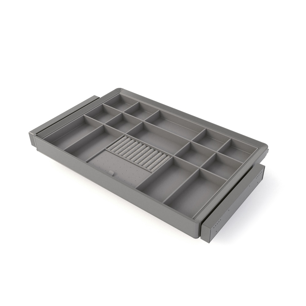 Kit de cajón organizador y bastidor regulable quartz para armarios, guías