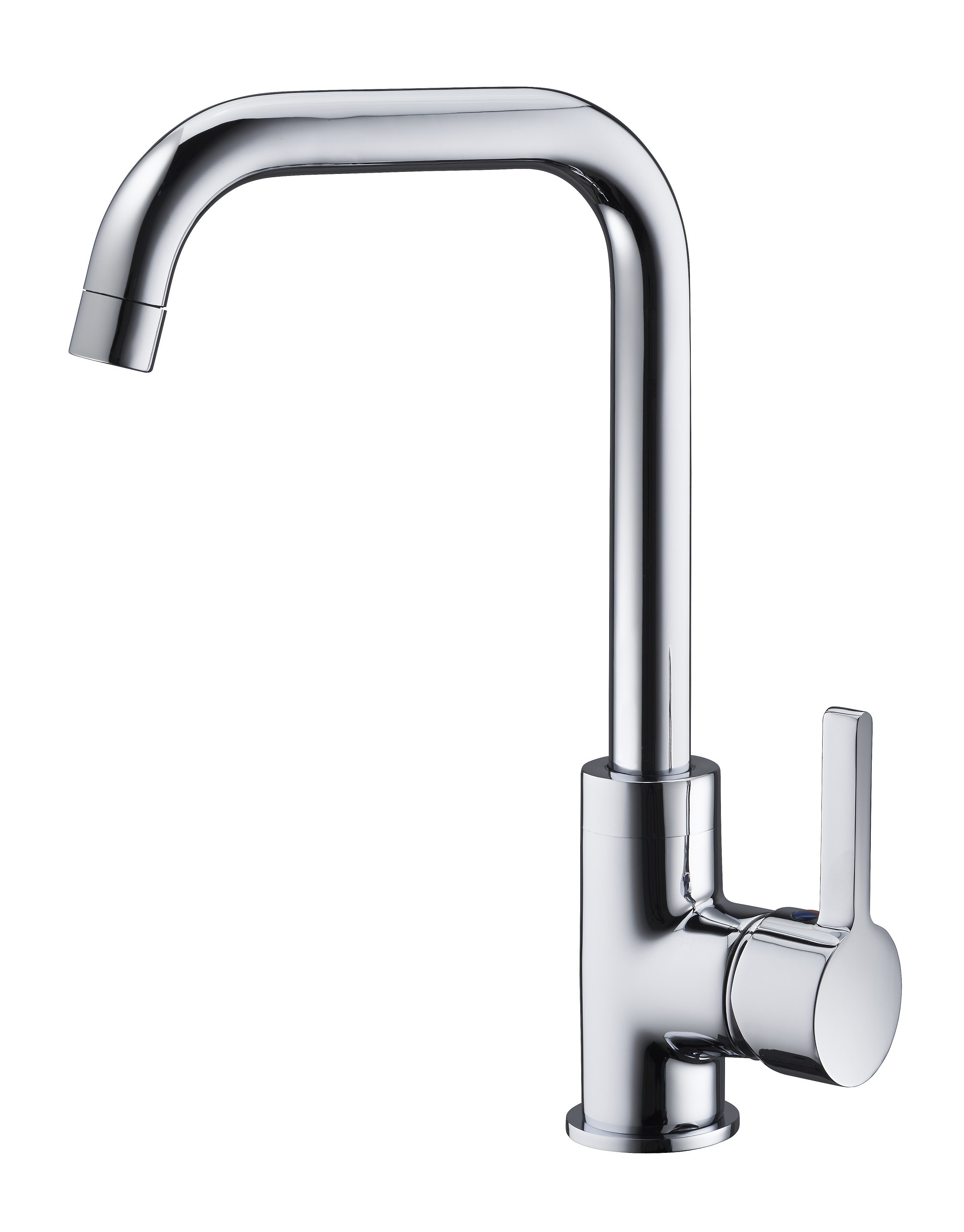 Grifo de fregadero alto con caño en forma de l cromado colorado