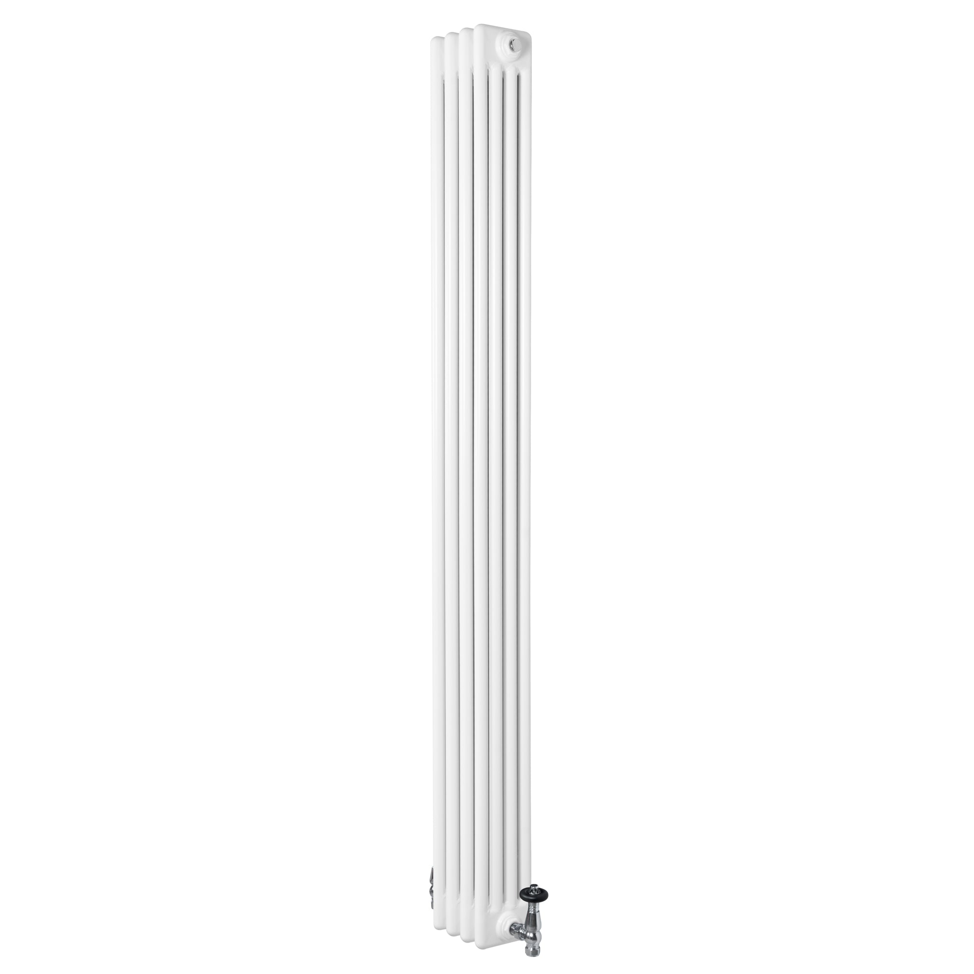 Radiador tradicional de 4 columnas y válvulas – 1800 x 200 mm – blanco
