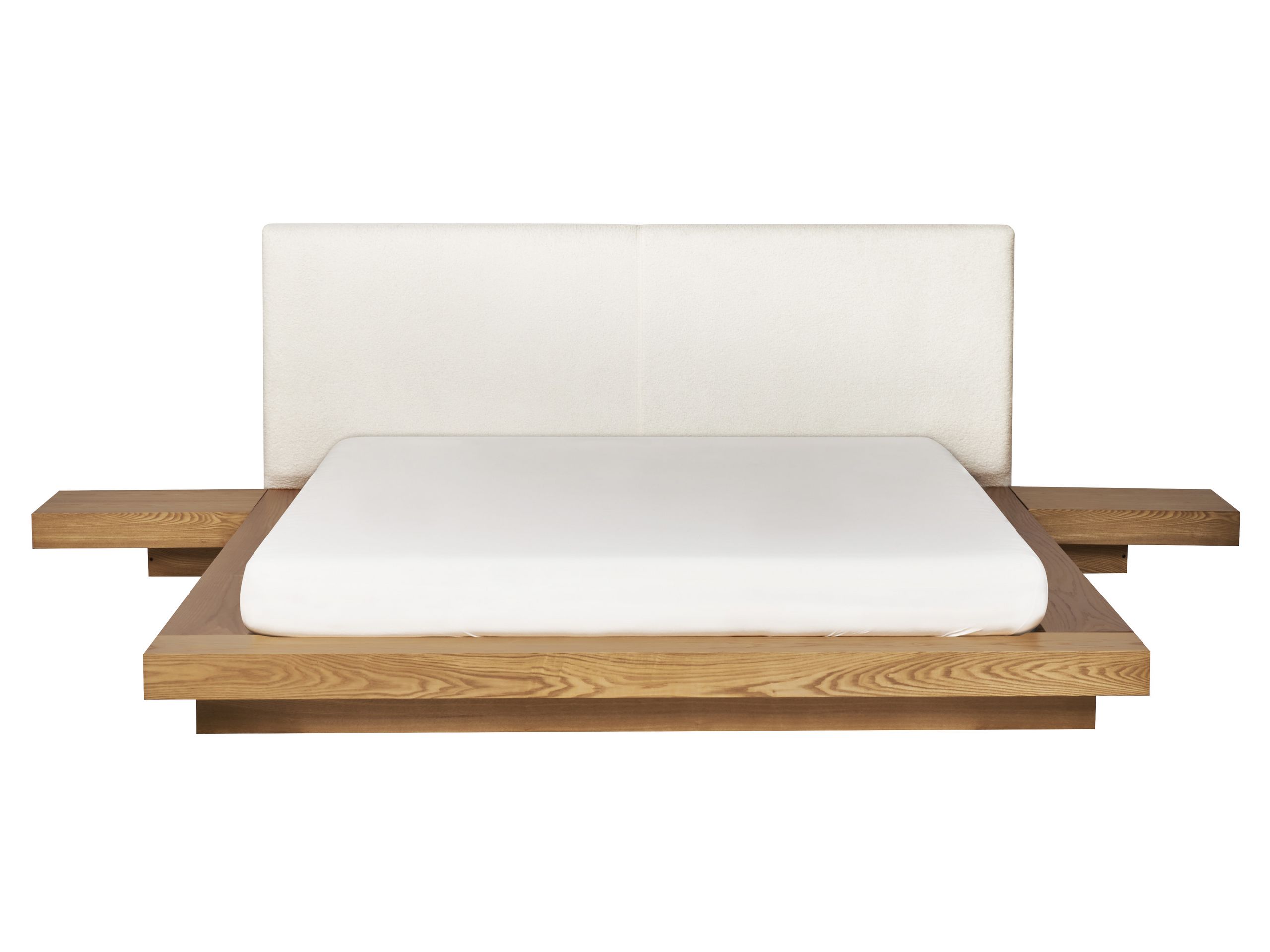 Cama bouclé zen 160 x 200 cm fresno natural