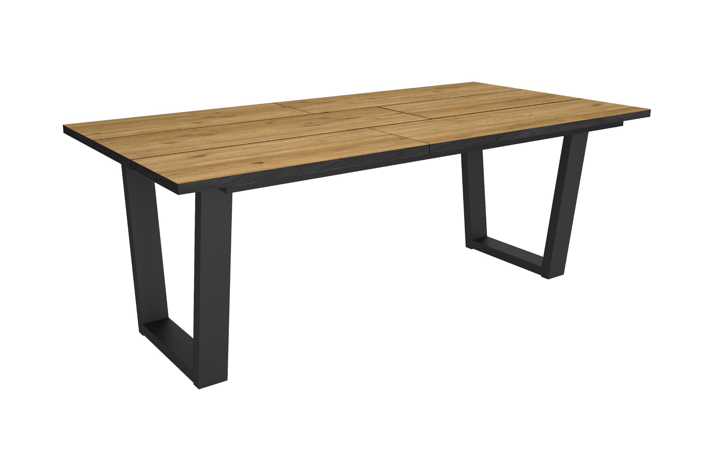 Mesa comedor, 194x90x74cm, roble y negro rf3819