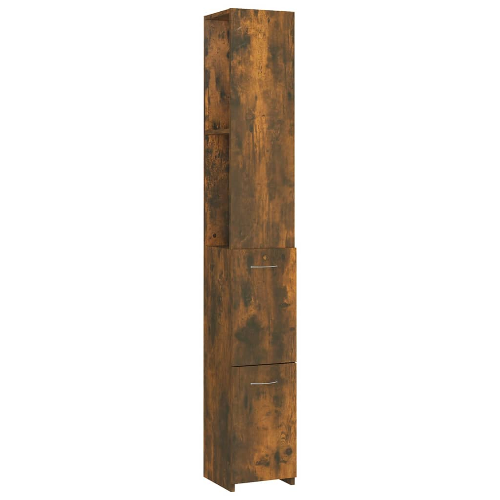 vidaXL armario baño madera contrachapada roble ahumado 25x26,5x170 cm