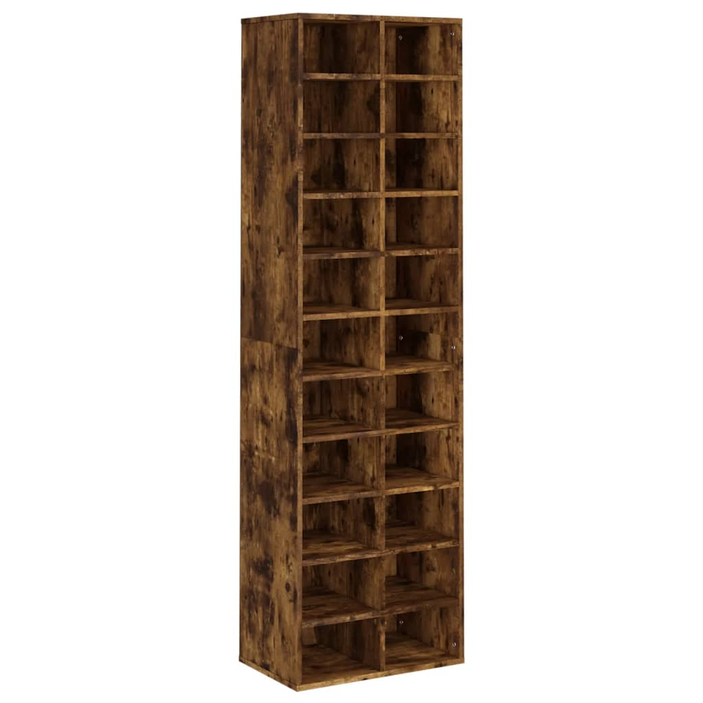 vidaXL zapatero madera contrachapada roble ahumado 54x34x183cm