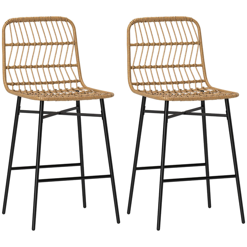 Taburetes de bar 43x56x101 cm pe, acero color marrón Homcom, hogar - cocina