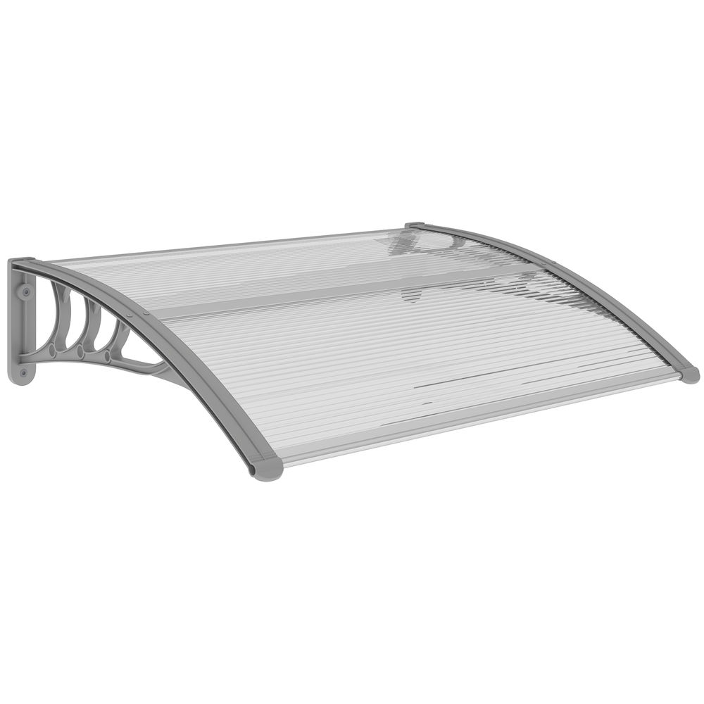 Marquesina exterior 100x75x23 cm policarbonato transparente Outsunny