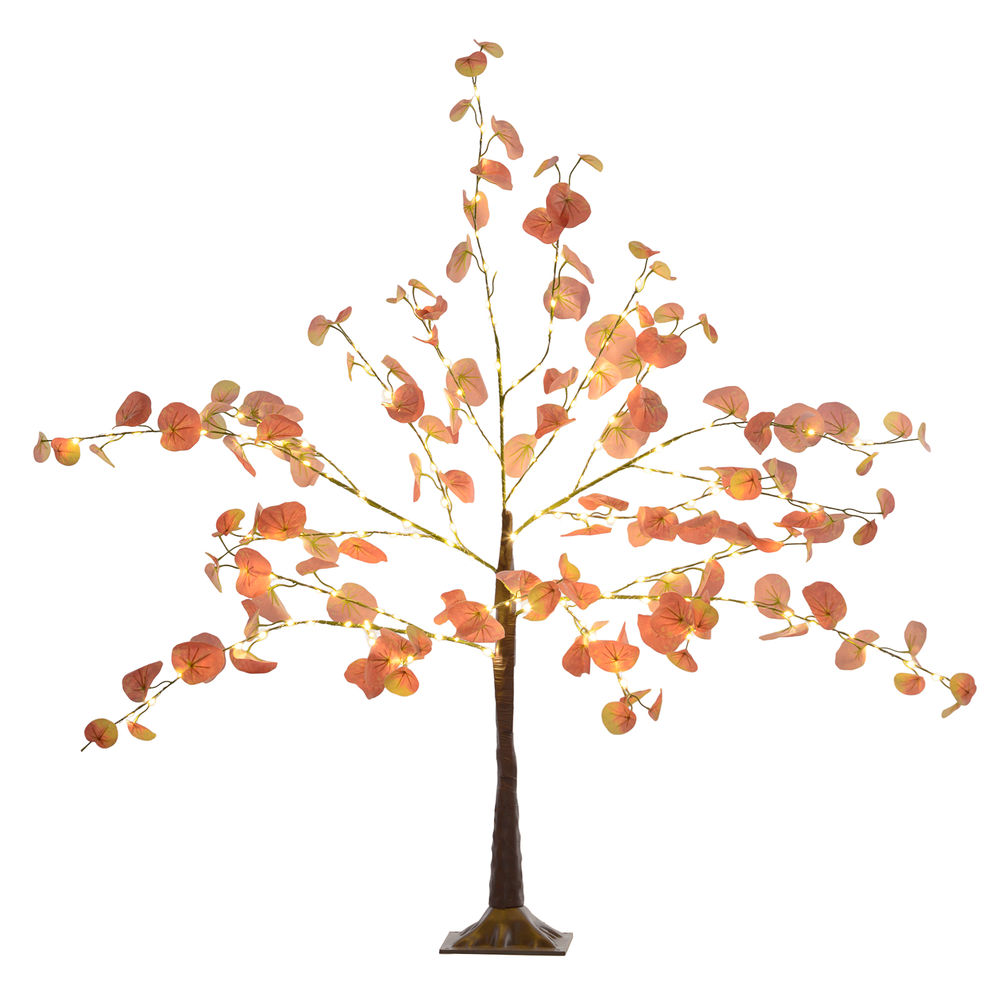 Árbol con luce 17x17x120 cm pp color naranja Homcom, hogar - decoración