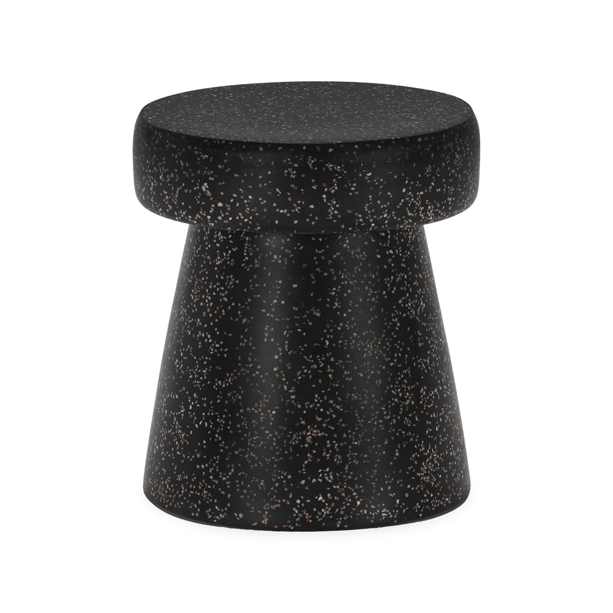 Taburete 40x40x46 fibra de piedra negro