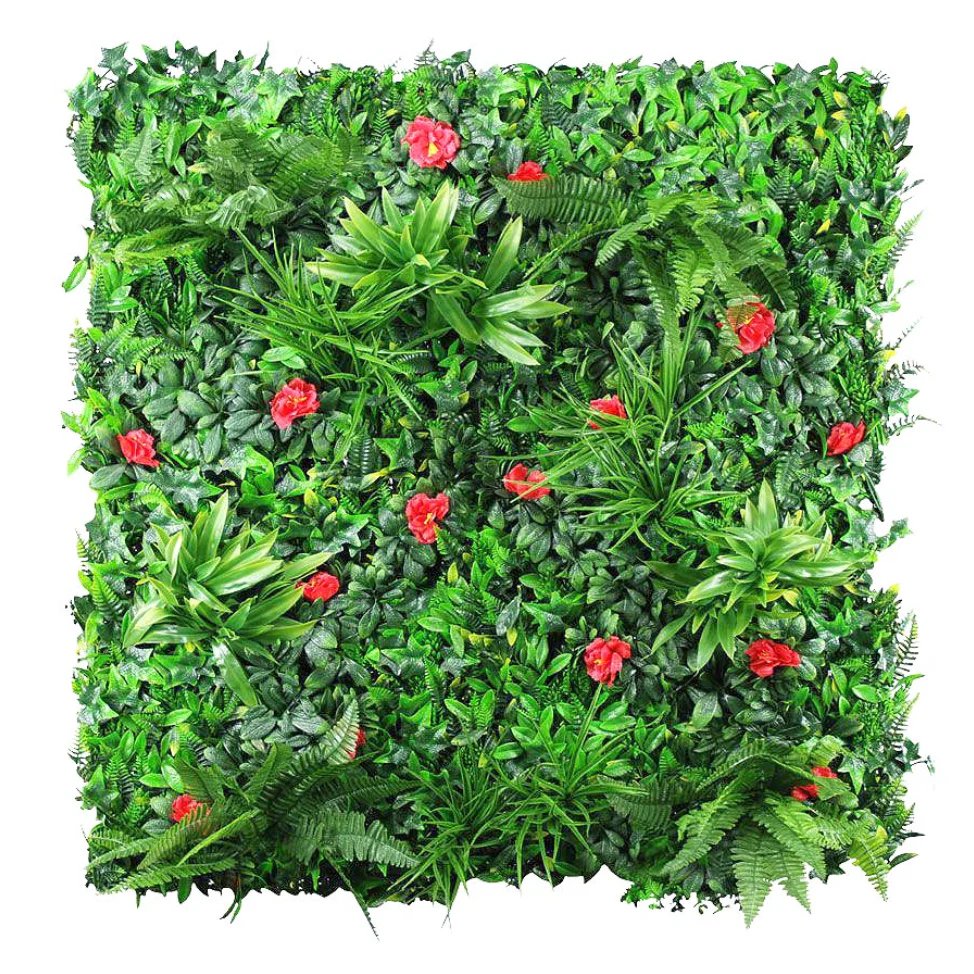 Jardín vertical artificial Amor rojo Verde 100x100 cm - Naturing Monde