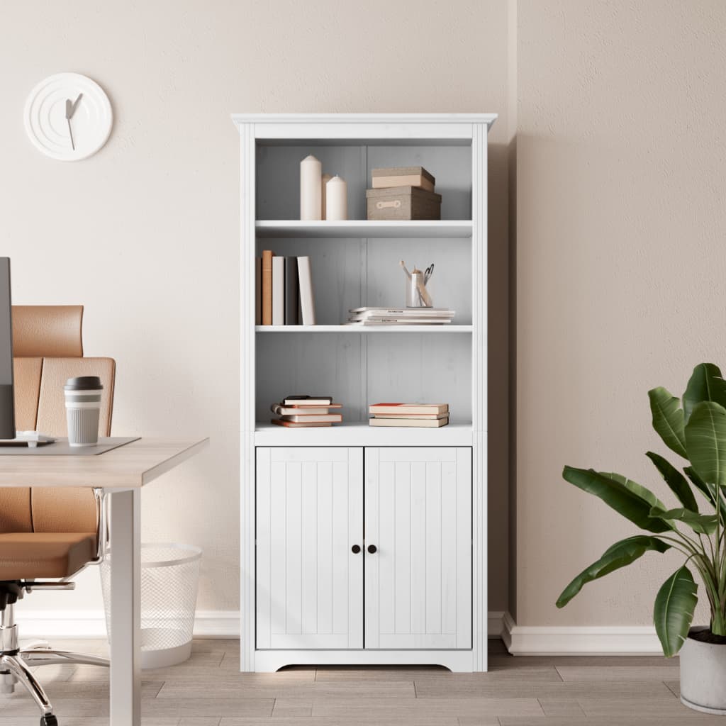 Librería bodo madera maciza de pino blanco 82x40x173 cm
