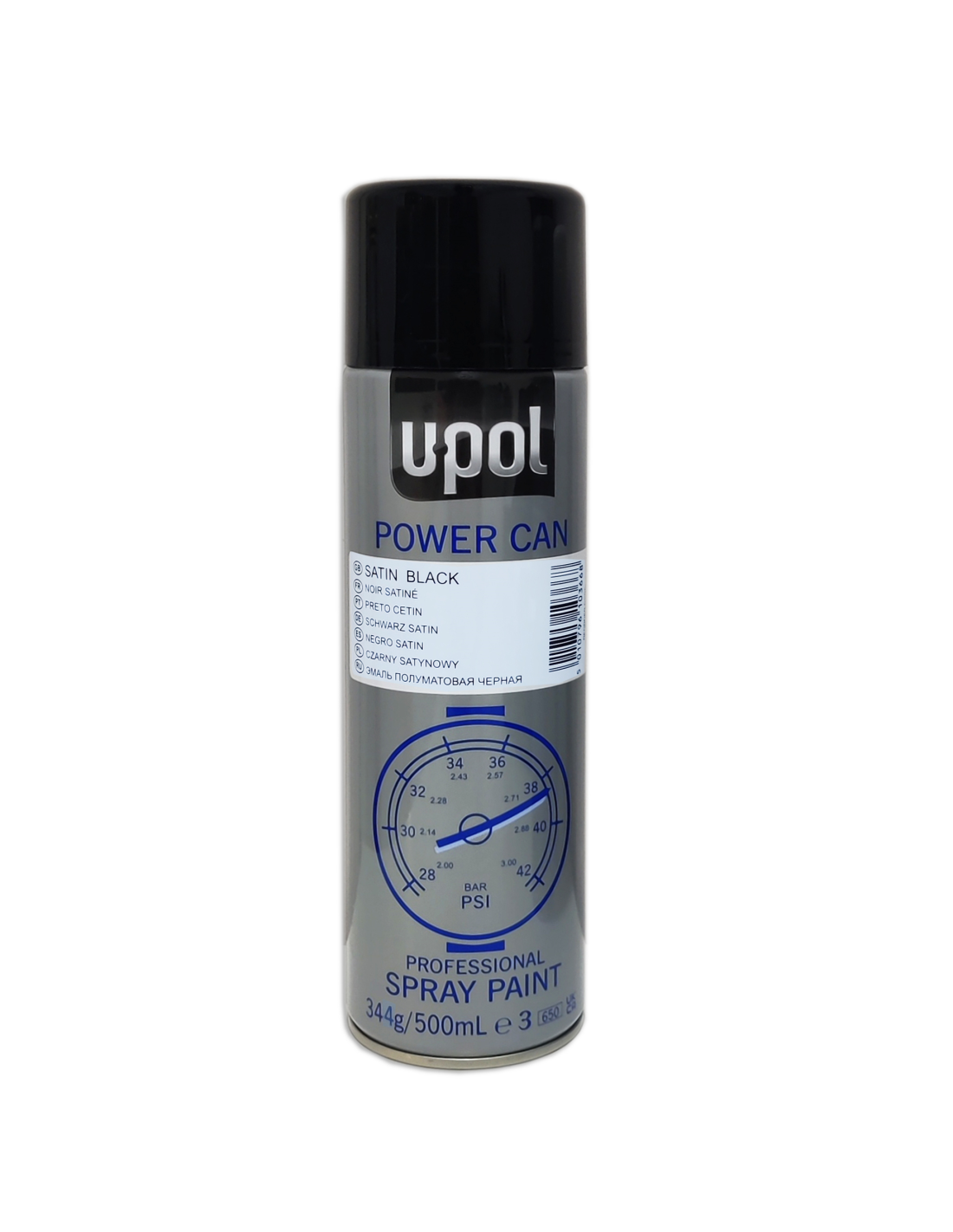 Spray u-pol power can pcsb negro satinado 500 ml