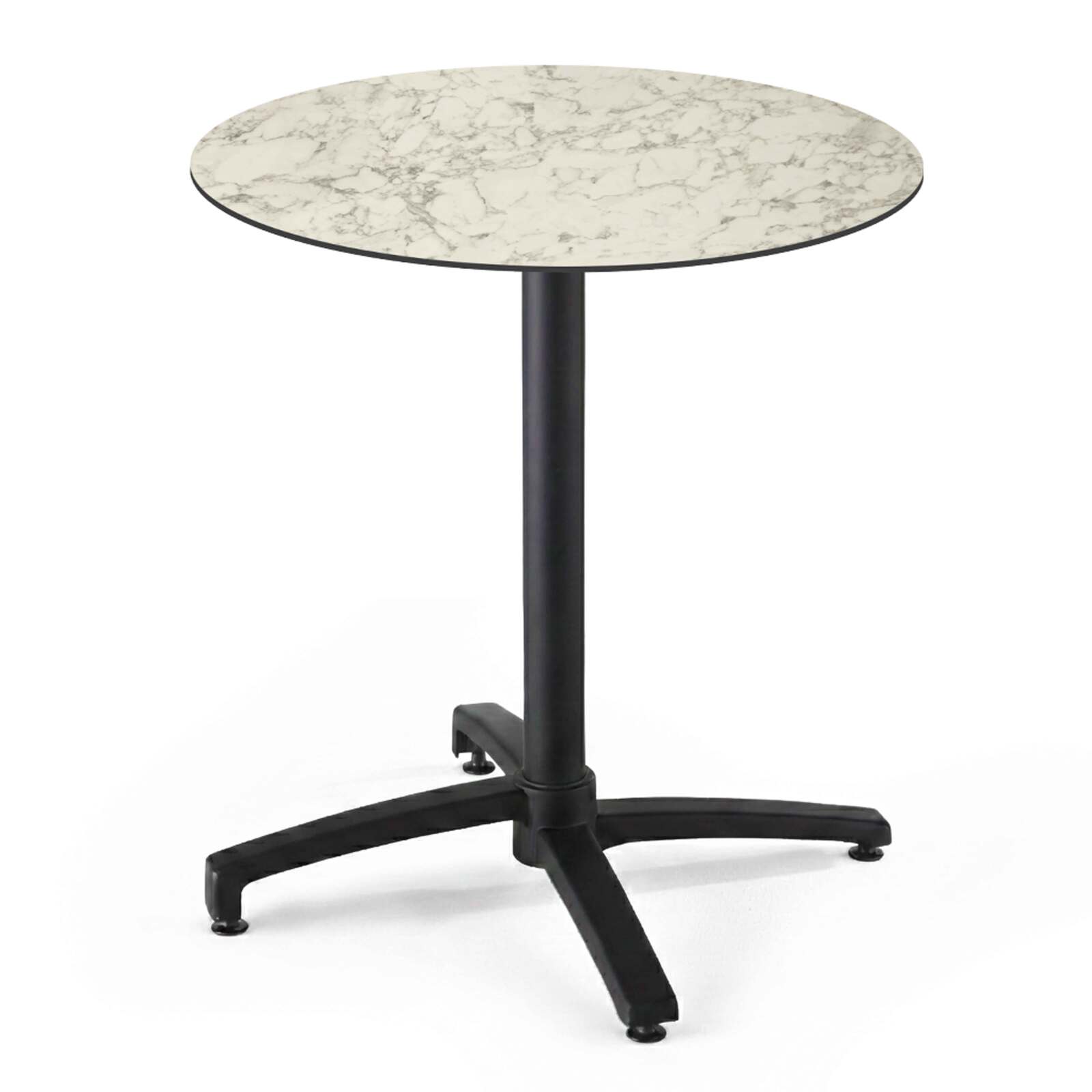 Oviala - mesa de bistro de jardín redonda inclinable 70 cm 4 plazas mármol