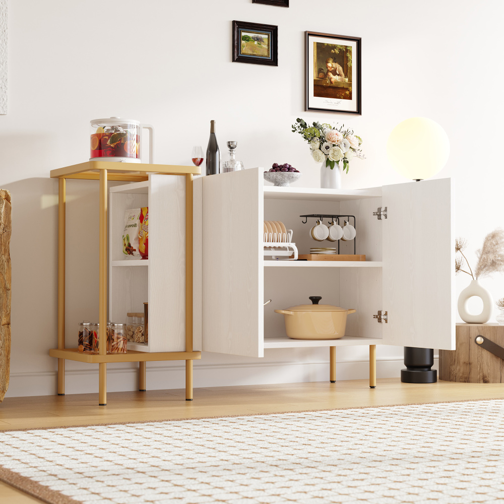 Aparador para salón dormitorio 6 cajones blanco 77x120x40cm