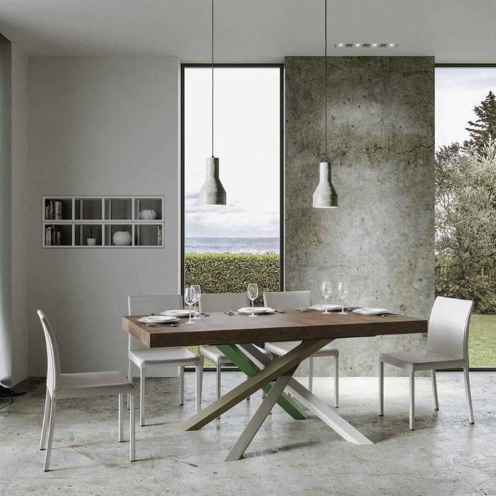 Mesa comedor extensible - nogal - 90x160 cm