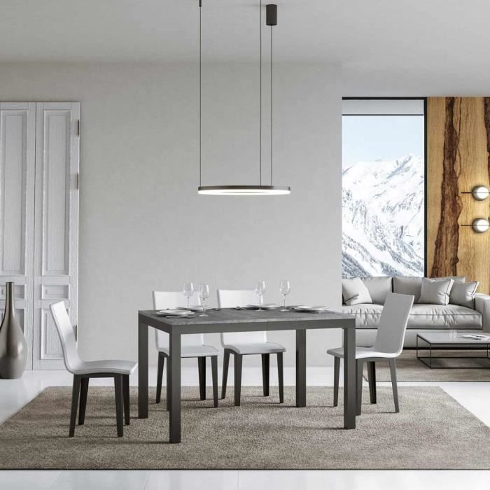 Mesa extensible - gris cemento - 120-224 cm