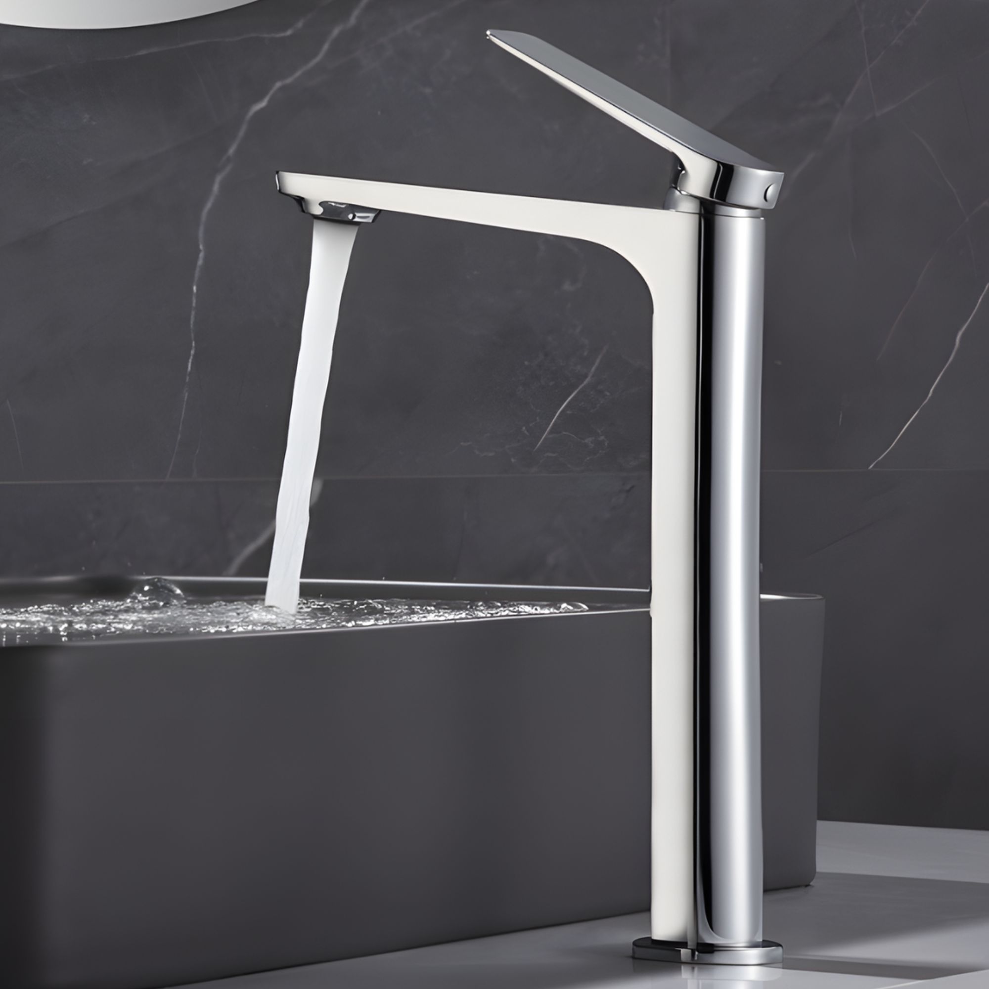 Imex - grifo monomando lavabo caño alto cromado serie nápoles