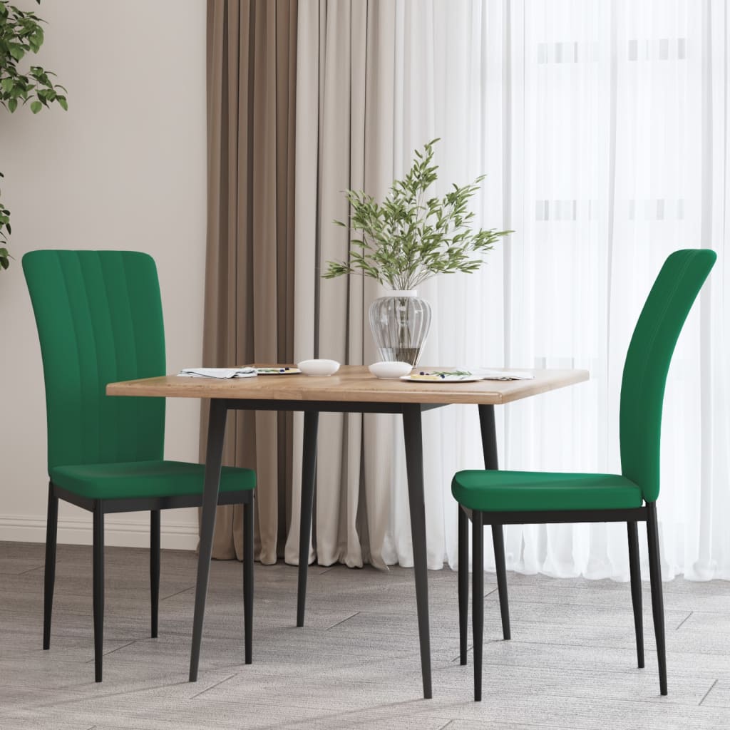 Sillas de comedor 2 unidades terciopelo verde oscuro qweo8526