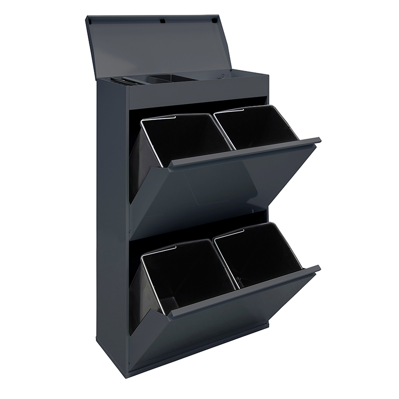 Arregui top cr624-b cubo de basura y reciclaje de acero (68 l)