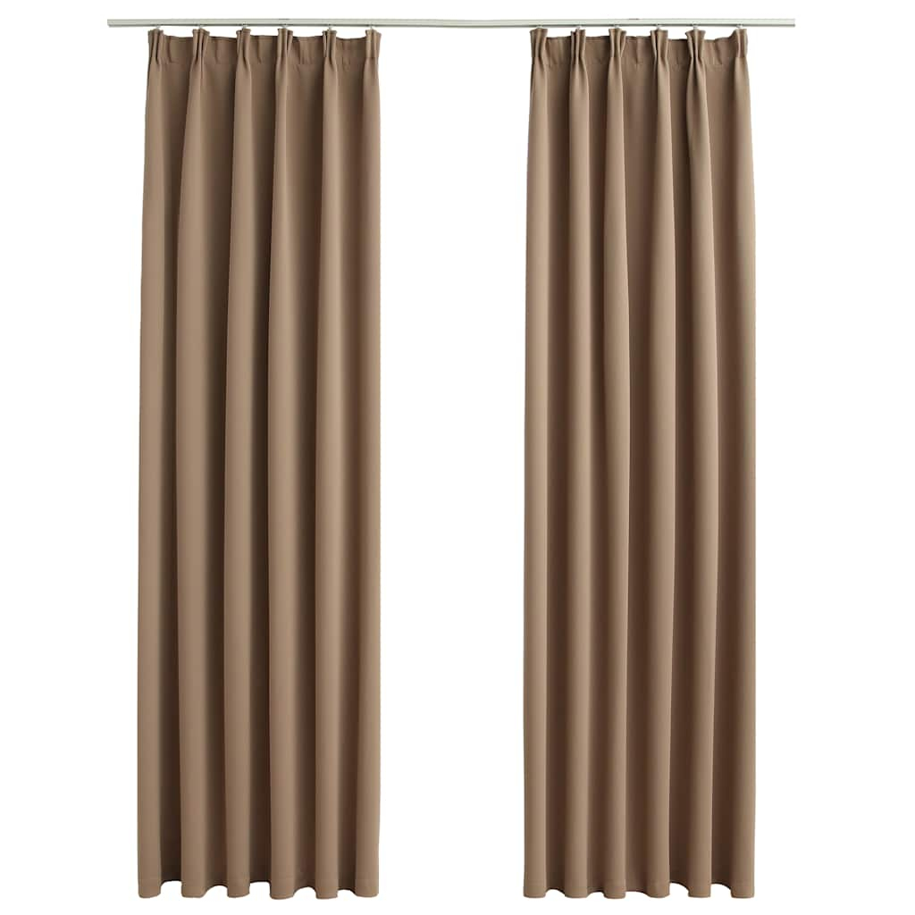 vidaXL cortinas opacas con ganchos 2 piezas gris topo 140x245 cm
