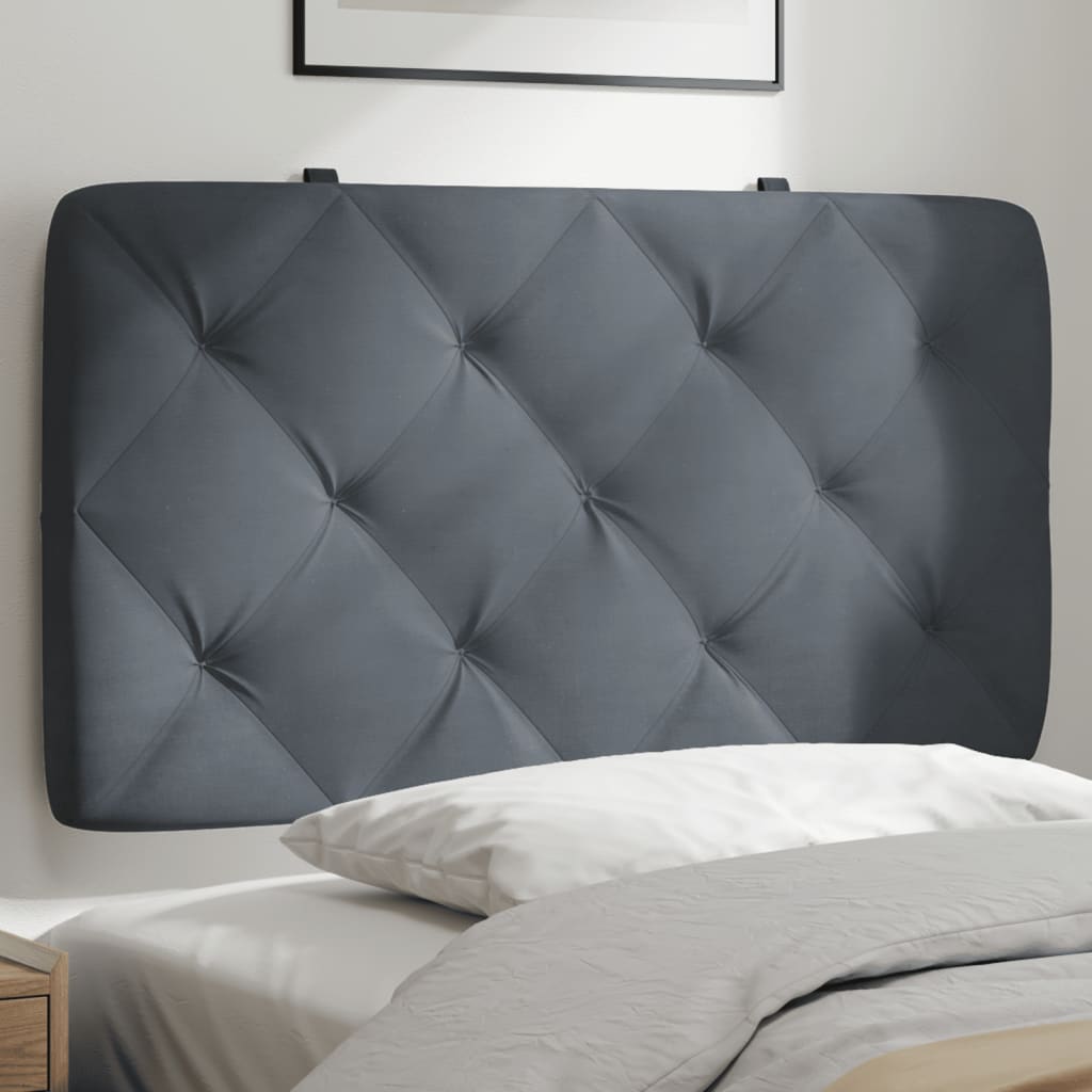 Cabecero de cama acolchado terciopelo gris oscuro 80 cm eso6596