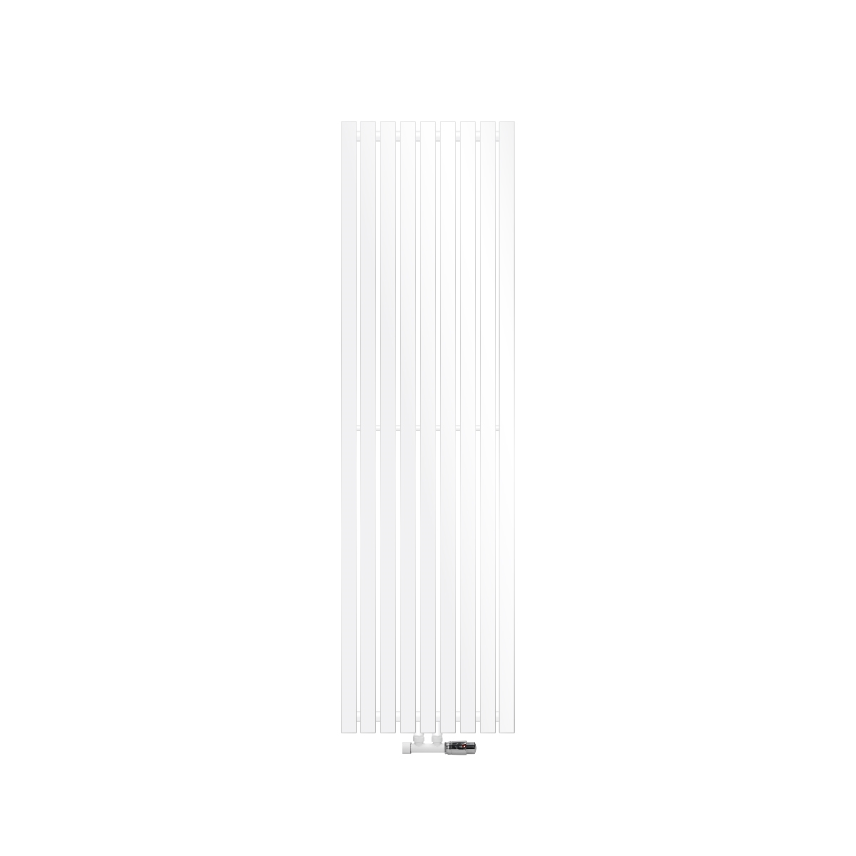 Radiador de baño 480x1600 mm blanco con juego de conexión a la pared