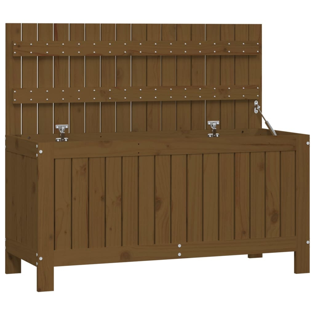 vidaXL caja de almacenaje jardín madera pino marrón miel 108x42,5x54cm