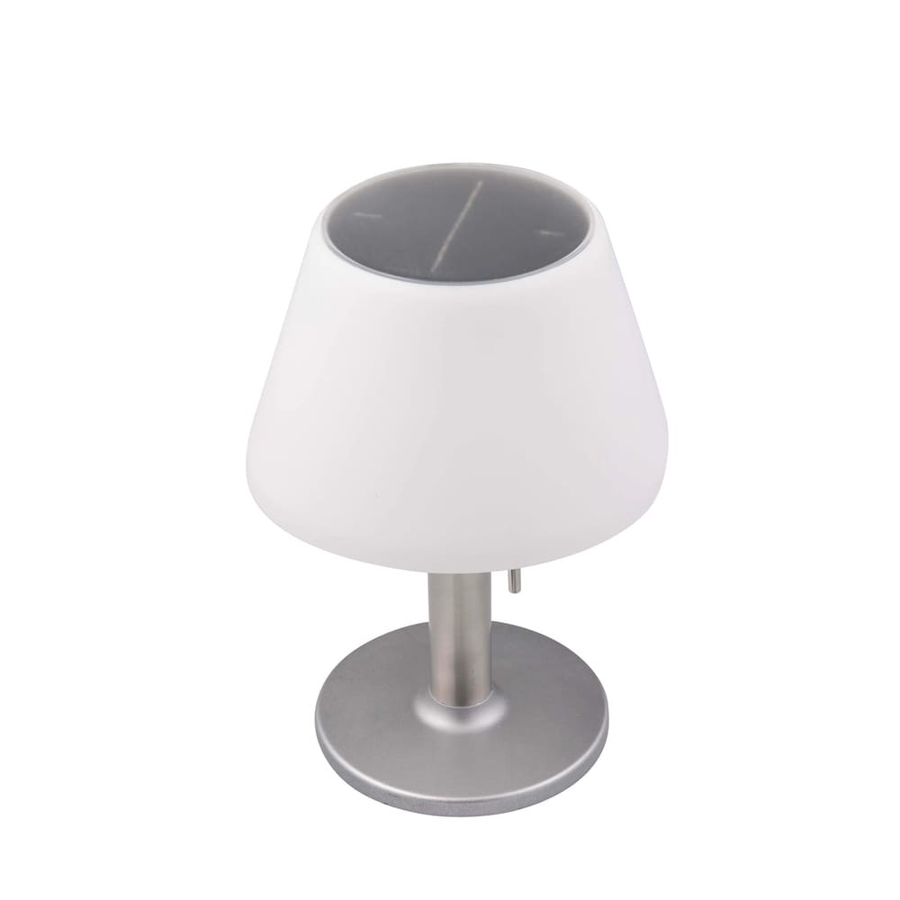 Lámpara de mesa solar LED platina 5w con intensidad regulable