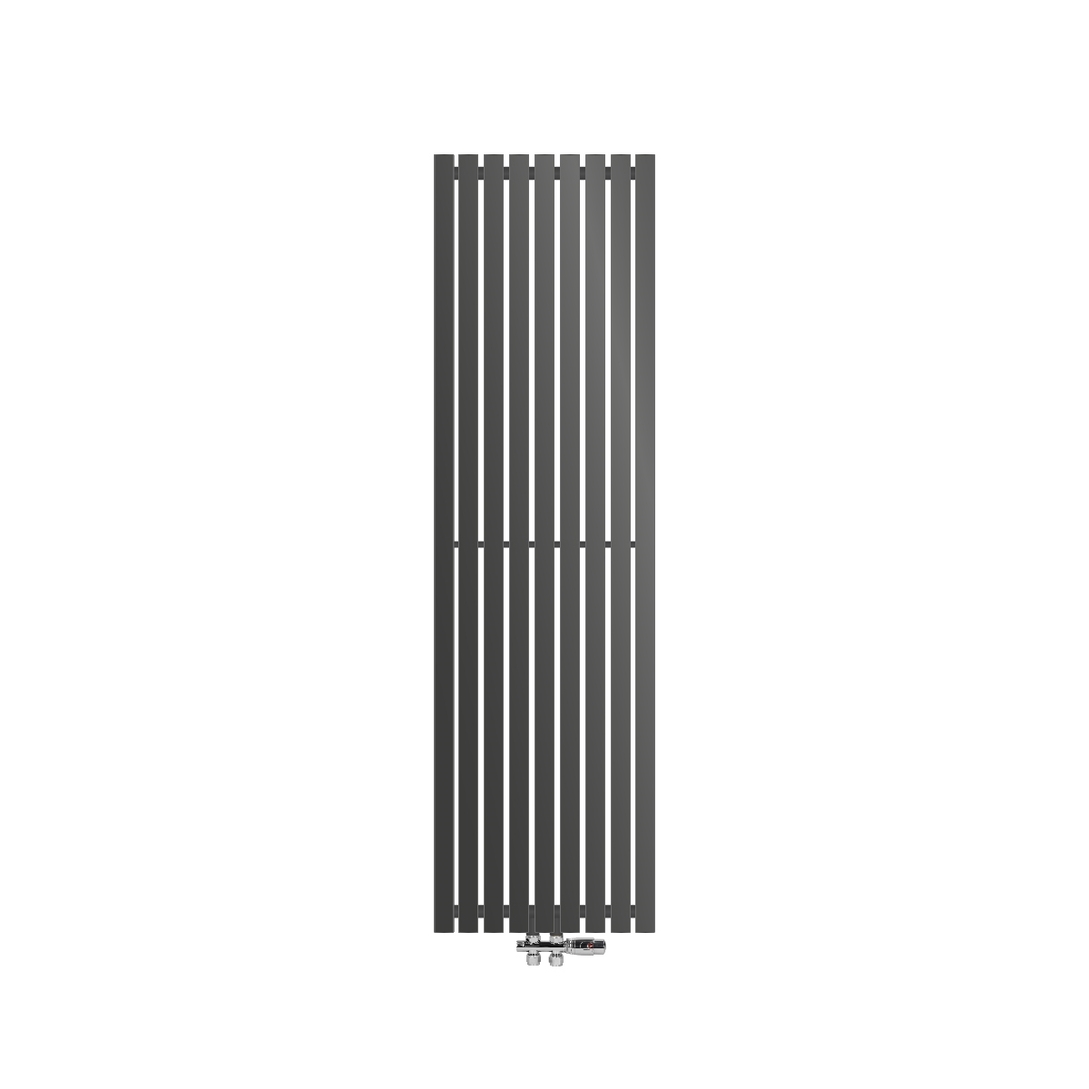 Radiador de baño 480x1600 mm antracita con juego de conexión al suelo