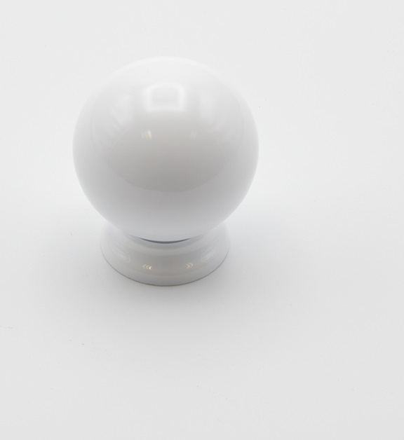 Pomo para mueble de resina pulida de alta resistencia, d 34 mm blanco