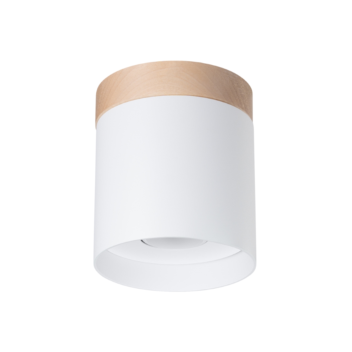 Lámpara de techo rif 1 blanco/madera natural madera/aluminio 12x14x12cm