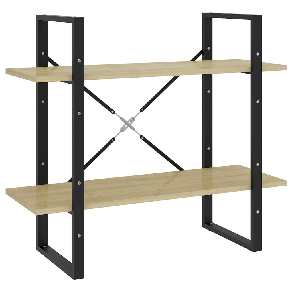 vidaXL estantería de 2 niveles contrachapada roble sonoma 80x30x70 cm