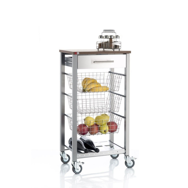 Carrito de cocina, carrito verdulero onda aluminium