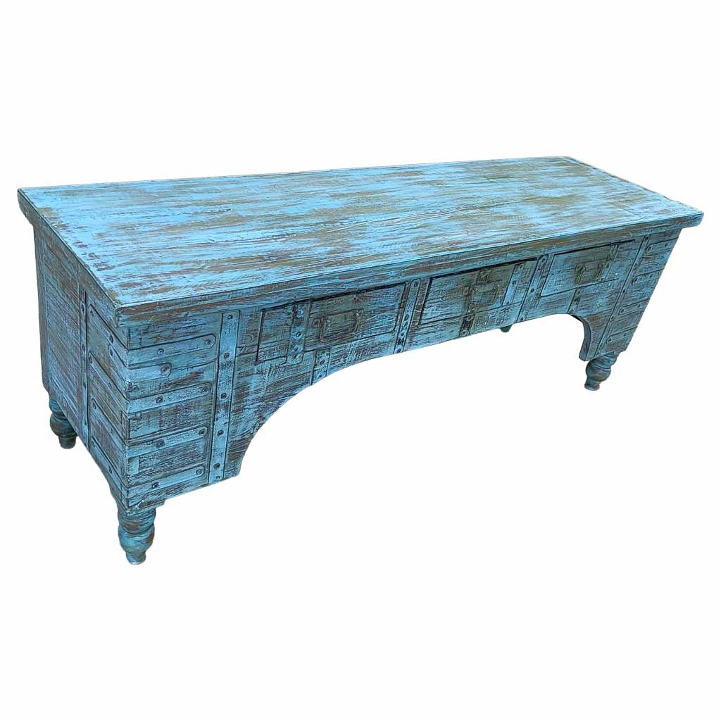Mueble bajo de madera artesanal 165-175x45x57h cm