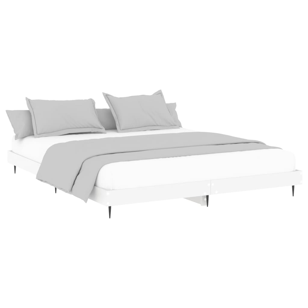 vidaXL estructura de cama madera de ingeniería blanca 150x200 cm