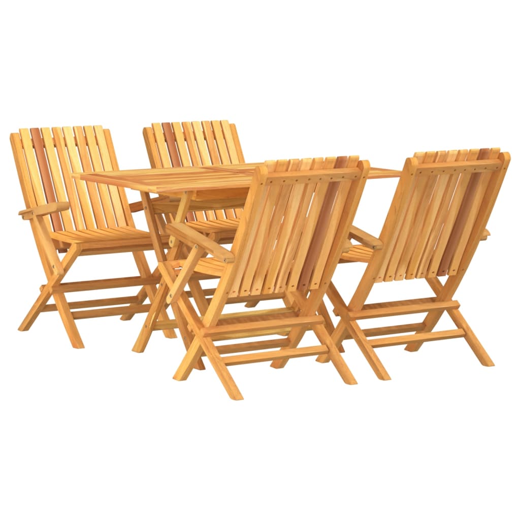 vidaXL juego de comedor para jardín 5 piezas madera maciza de teca