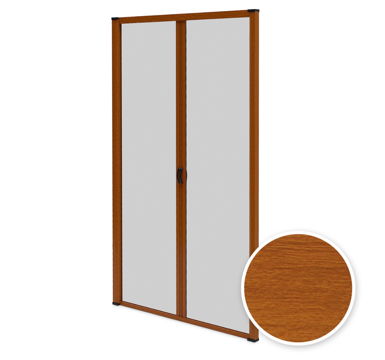 Mosquitera corredera para puerta 240x230 cm - roble dorado