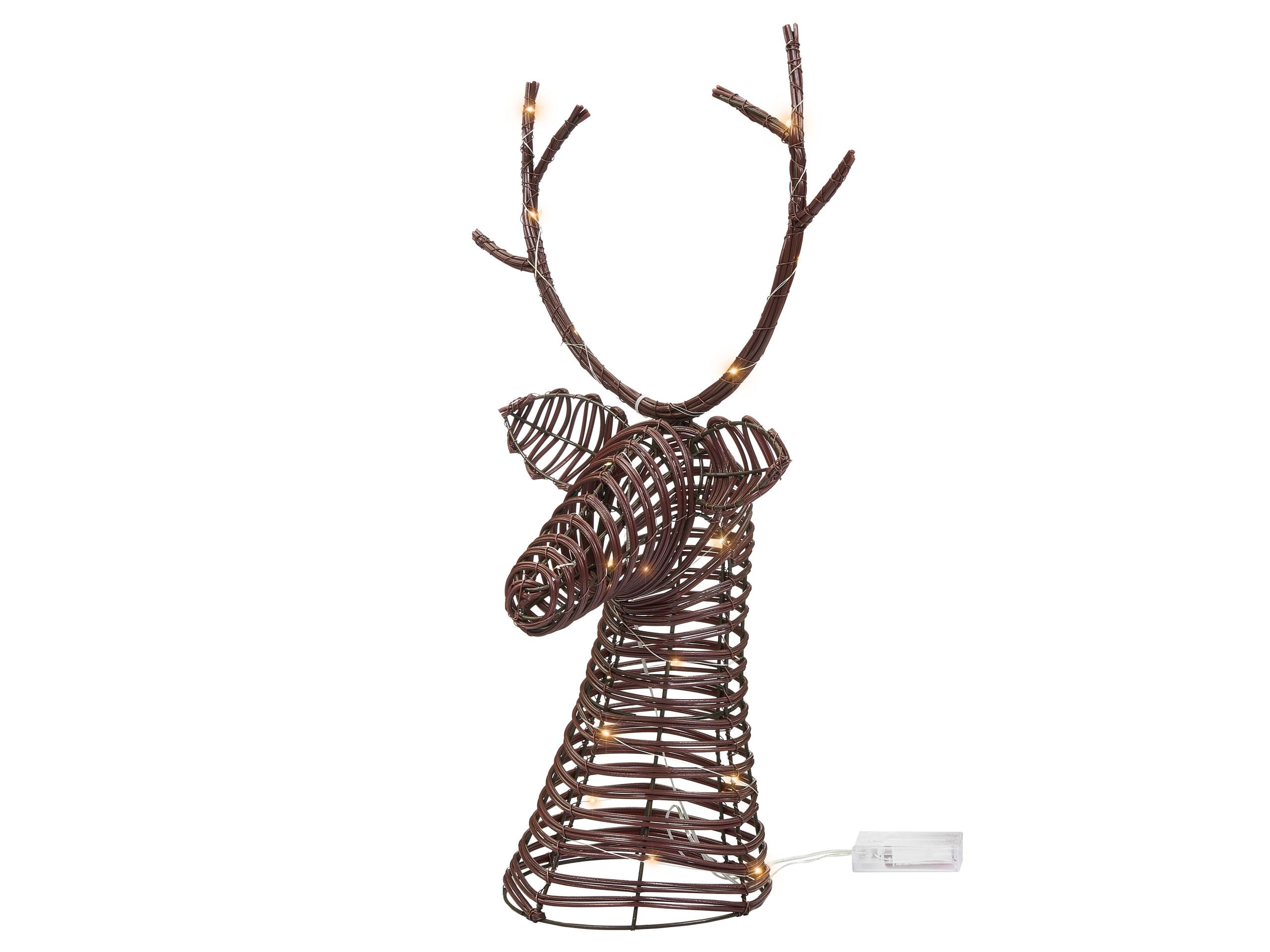 Decoración de navidad LED dybeso 60 cm reno marrón oscuro