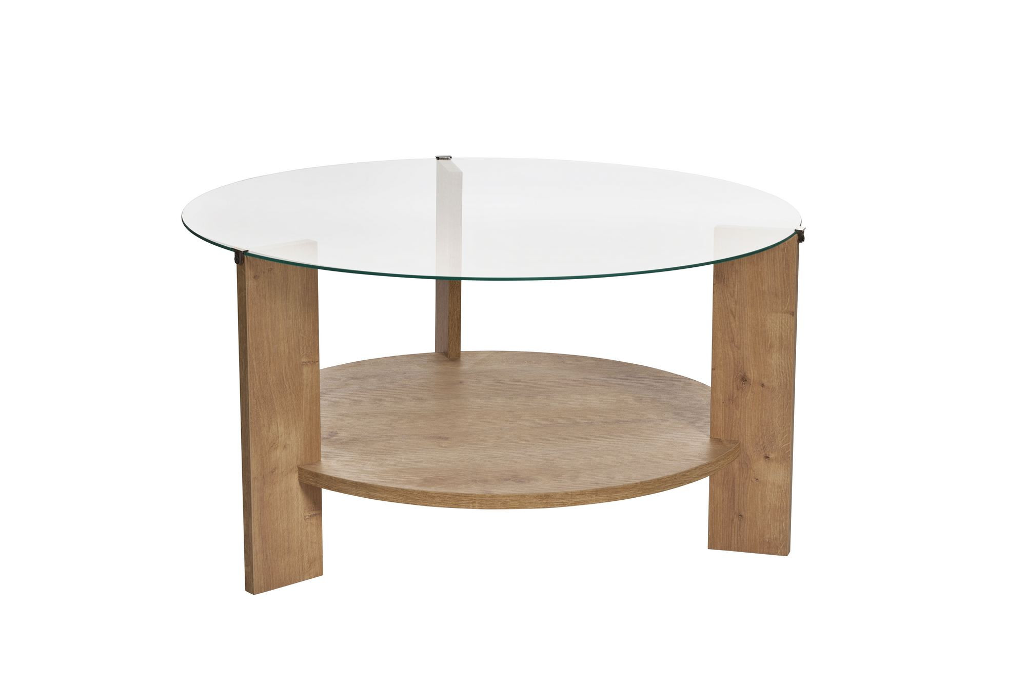 Mesa de centro de madera <<clara>> - 75 x 75 x 40 cm - roble saphirtranspar