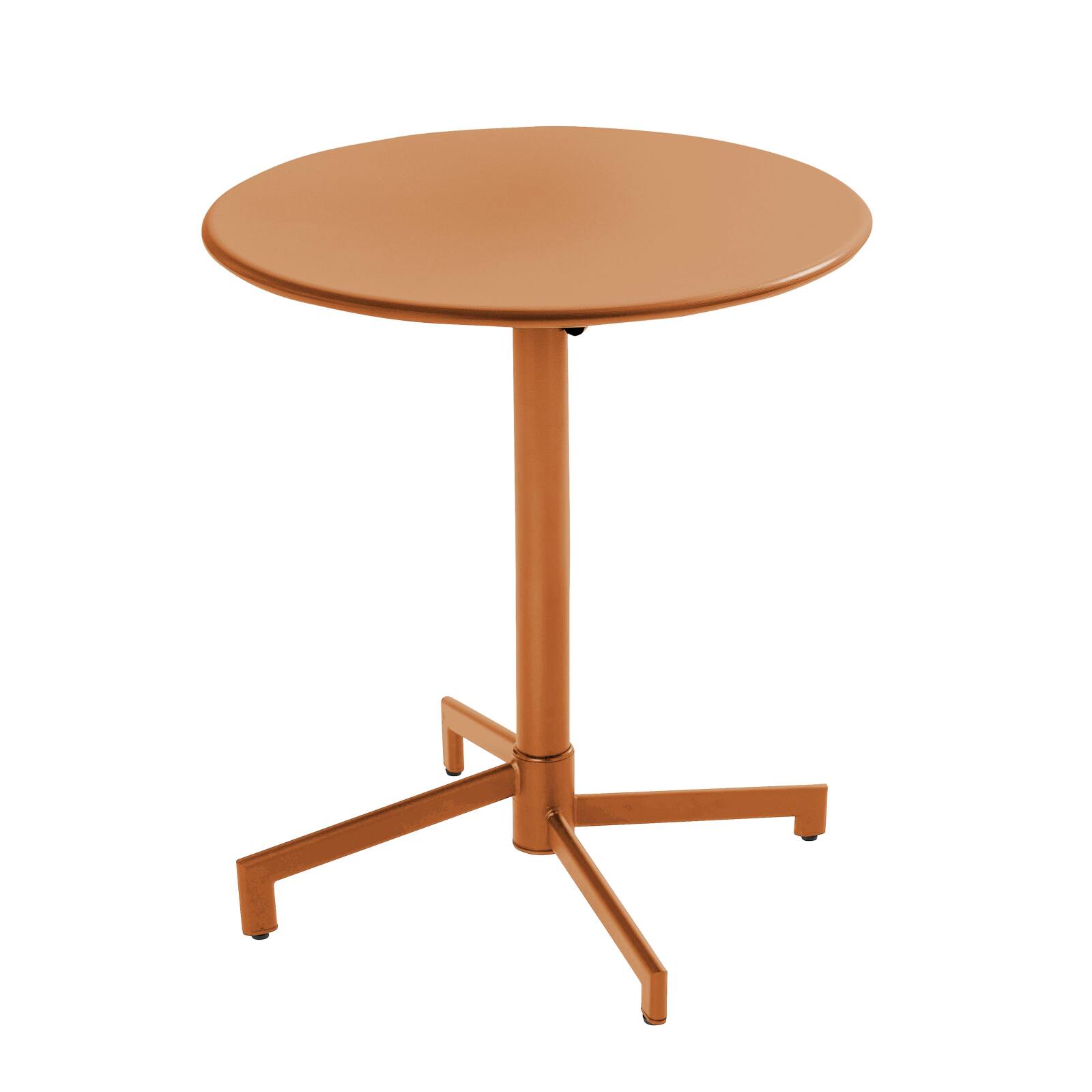 Oviala - mesa redonda de jardín tipo bistró con tapa plegable caramelo
