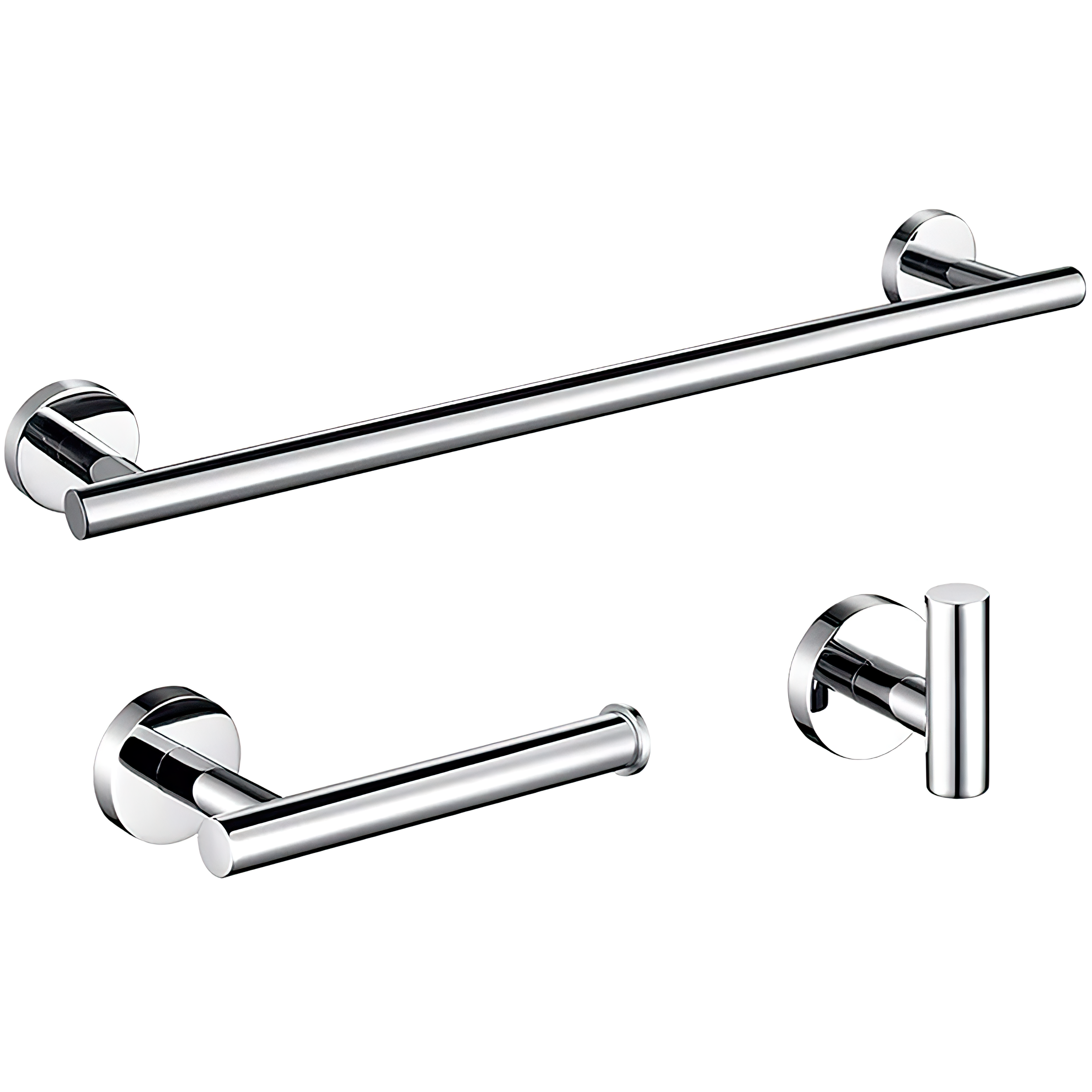 Valaz accesorios de baño en cromado toallero 40cm+3perchas+portarollos